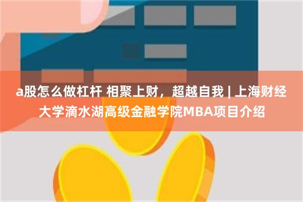 a股怎么做杠杆 相聚上财，超越自我 | 上海财经大学滴水湖高级金融学院MBA项目介绍