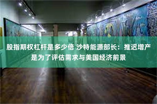 股指期权杠杆是多少倍 沙特能源部长：推迟增产是为了评估需求与美国经济前景