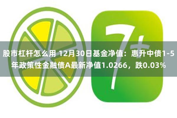 股市杠杆怎么用 12月30日基金净值：惠升中债1-5年政策性金融债A最新净值1.0266，跌0.03%