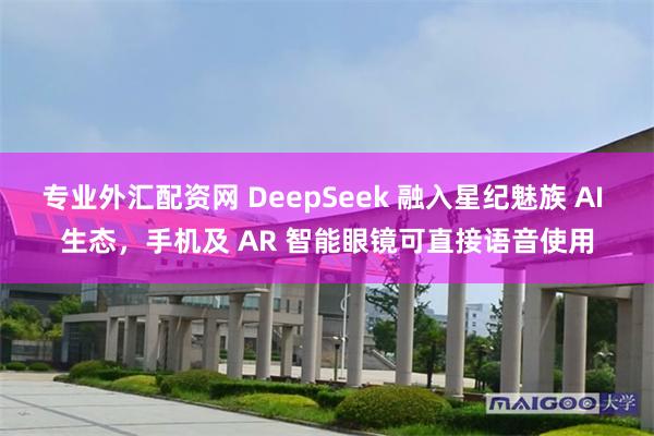 专业外汇配资网 DeepSeek 融入星纪魅族 AI 生态，手机及 AR 智能眼镜可直接语音使用